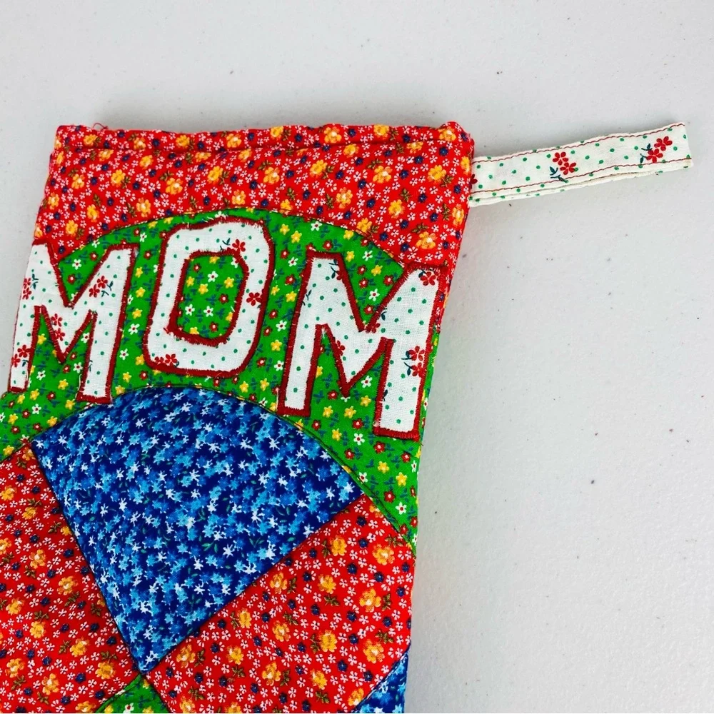 Quilted Colorful‎ Patchwork Christmas Mom Stocking